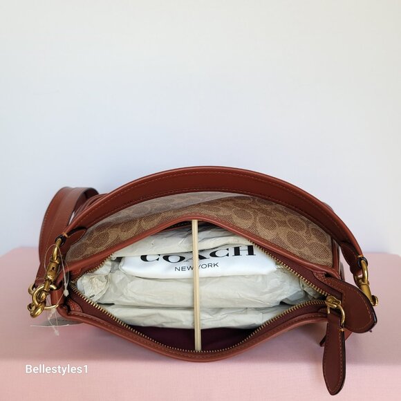 COACH Cary Signature Canvas And Calf Leather with Convertible Straps Crossbody🎈 - Picture 11 of 16